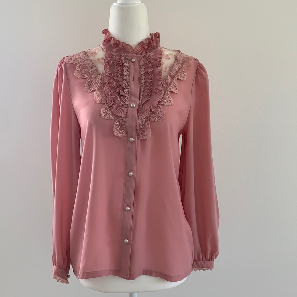 Vintage Pink Long Sleeve Top